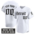 Custom Detroit Tigers ACTIVE PLAYER White 'Motor Gothic Edition' Vapor Premier Limited Stitched Baseball Jersey