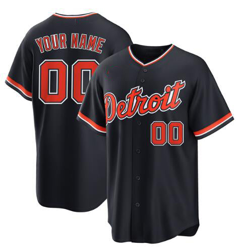 Custom Detroit Tigers Alternate Replica Navy Baseball Jersey