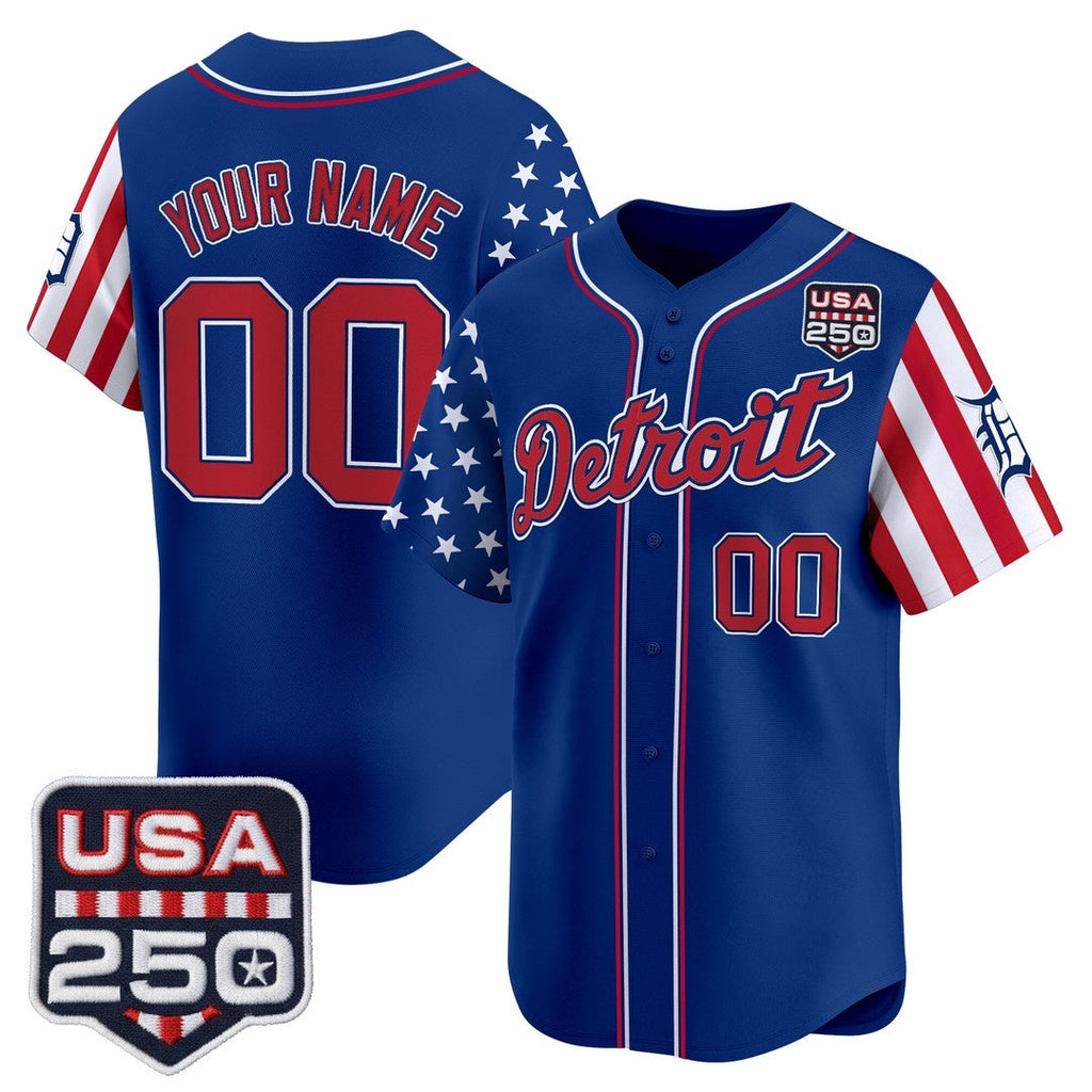 Custom Detroit Tigers America 250 Edition Vapor Premier Limited Royal Stitched Baseball Jersey