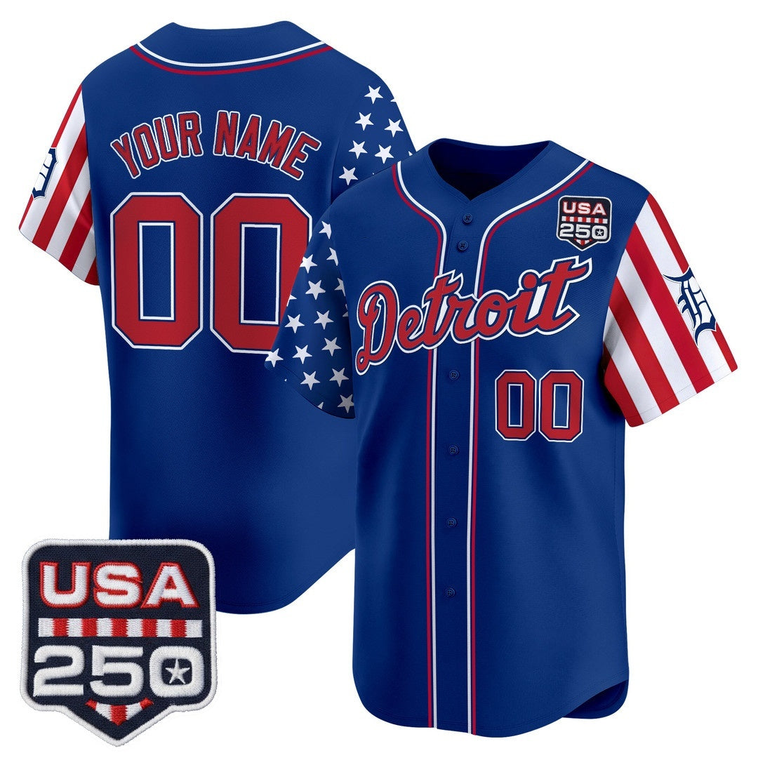Custom Detroit Tigers America 250 Edition Vapor Premier Limited Royal Stitched Baseball Jersey