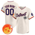 Custom Detroit Tigers x Dragon Ball Cream Vapor Premier Limited Jersey - All Stitched Baseball Jersey