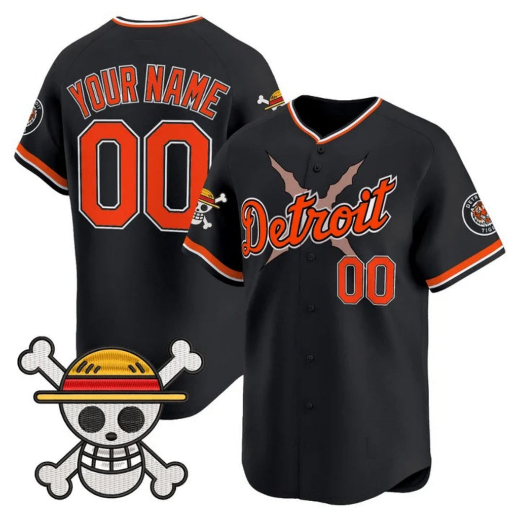 Custom Detroit Tigers x One Piece Black Vapor Premier Limited Jersey - Stitched Baseball Jersey