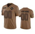 Custom H.Texans Active Player 2023 Brown Salute To Service Limited Stitched Jersey