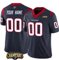 Custom H.Texans Active Player Navy 2023 F.U.S.E. AFC South Champions Patch Vapor Limited Stitched Jersey