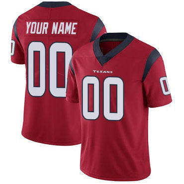 Custom H.Texans Red Vapor Untouchable Player Limited Jersey