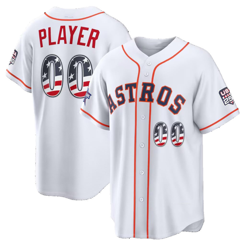 Custom Houston Astros 2026 All-Star Edition Stars & Stripes White Stadium Pick-A-Player Baseball Jersey