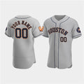 Custom Houston Astros Active Player Gray 60th Anniversary Flex Base Stitched Baseball Jersey
