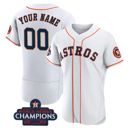 Custom Houston Astros Active Player White 2022 World Series Flex Base Stitched Baseball Jersey