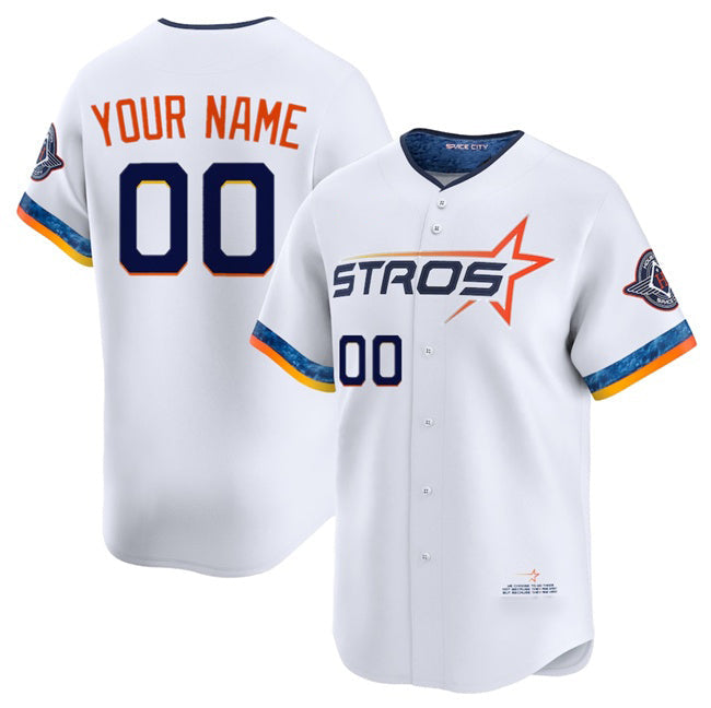 Custom Houston Astros Active Player White 2025 City Connect Limited Stitched Baseball Jersey