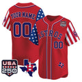 Custom Houston Astros America 250 Edition Vapor Premier Limited Red Stitched Baseball Jersey