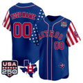 Custom Houston Astros America 250 Edition Vapor Premier Limited Royal Stitched Baseball Jersey