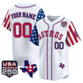 Custom Houston Astros America 250 Edition Vapor Premier Limited White Stitched Baseball Jersey