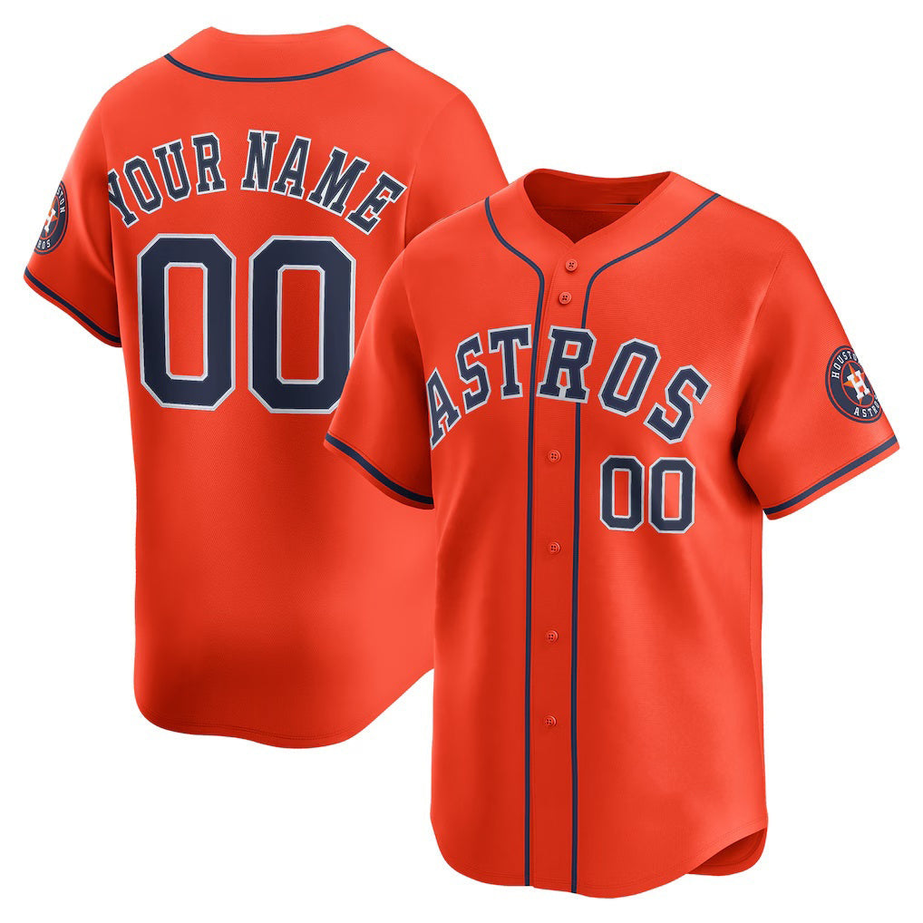 Custom Houston Astros Orange Alternate Limited Baseball Jersey