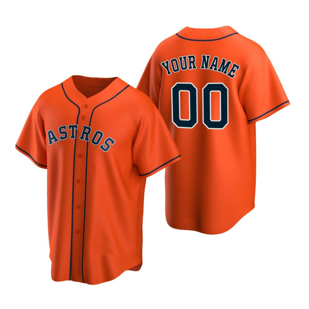 Custom Houston Astros Orange Stitched Cool Baseball Jersey