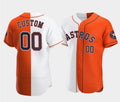 Custom Houston Astros Orange and White Split Stitched Baseball Jersey