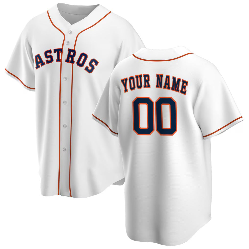 Custom Houston Astros White Home Replica Baseball Jersey