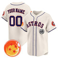 Custom Houston Astros x Dragon Ball Cream Vapor Premier Limited Jersey - All Stitched Baseball Jersey