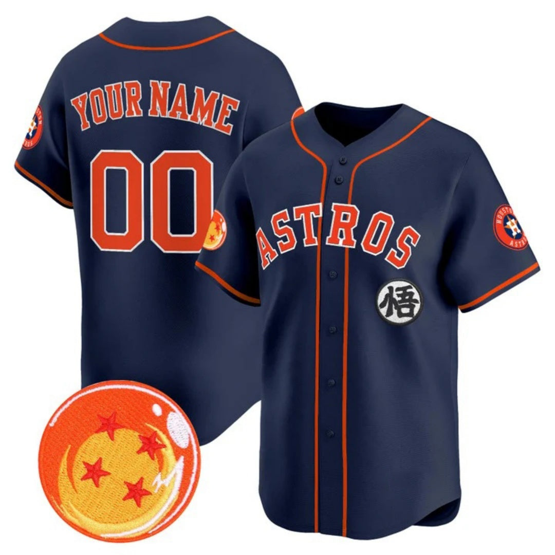 Custom Houston Astros x Dragon Ball Navy Vapor Premier Limited Jersey - All Stitched Baseball Jersey