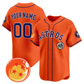 Custom Houston Astros x Dragon Ball Orange Vapor Premier Limited Jersey - All Stitched Baseball Jersey