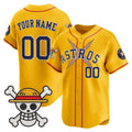 Custom Houston Astros x One Piece Gold Vapor Premier Limited Jersey - Stitched Baseball Jersey