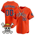 Custom Houston Astros x One Piece Orange Vapor Premier Limited Jersey - Stitched Baseball Jersey
