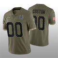 Custom IN.Colts ACTIVE PLAYER 2022 Olive Salute To Service Limited Stitched Jersey