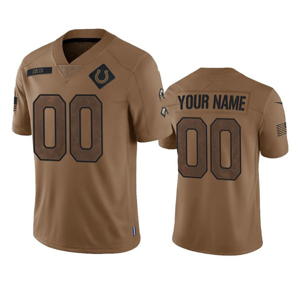 Custom IN.Colts Active Player 2023 Brown Salute To Service Limited Stitched Jersey