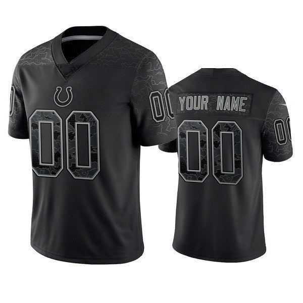 Custom IN.Colts Active Player Black Reflective Limited Stitched Jersey