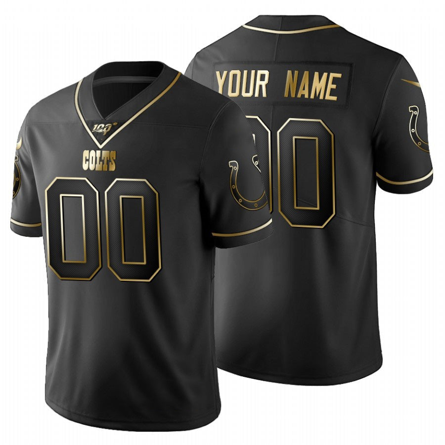 Custom IN.Colts Black Golden Limited 100 Jersey