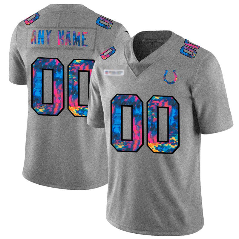 Custom IN.Colts Gray Multi-Color 2020 Crucial Catch Vapor Untouchable Limited Jersey