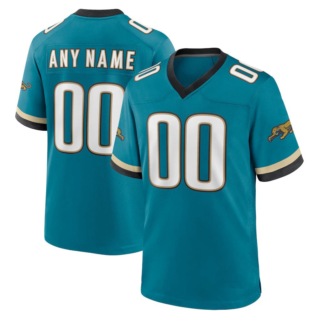 Custom J.Jaguars Teal Prowler Throwback Game Jersey