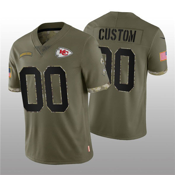 Custom KC.Chiefs ACTIVE PLAYER 2022 Olive Salute To Service Limited Stitched Jersey
