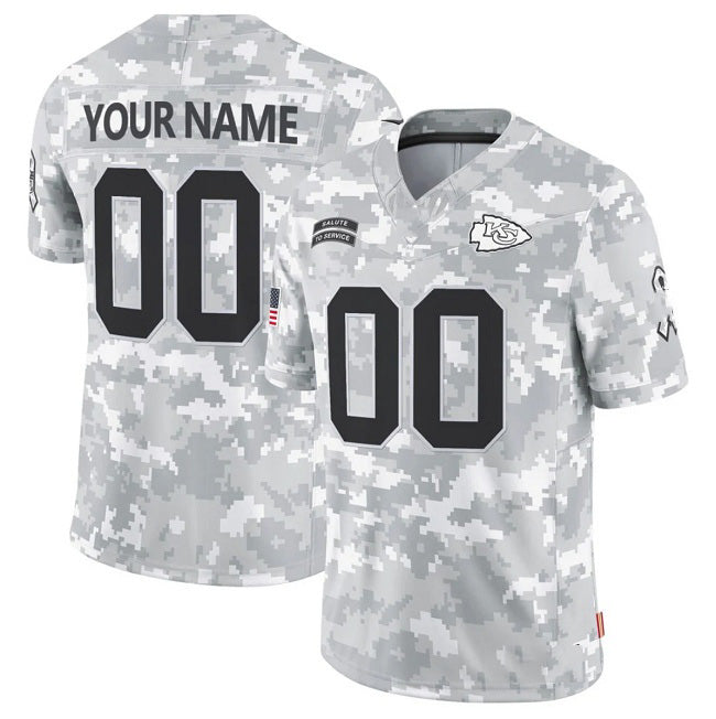 Custom KC.Chiefs Active Player 2024 F.U.S.E Arctic Camo Salute To Service Limited Stitched Jersey