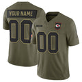 Custom KC.Chiefs Active Player Olive 2025 F.U.S.E. Salute to Service Limited Stitched Jersey