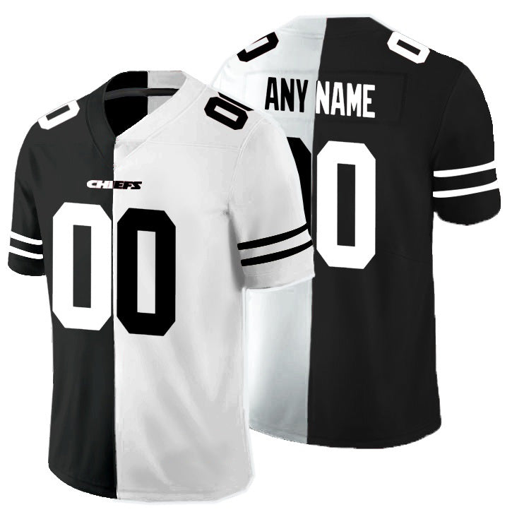 Custom KC.Chiefs Black And White Split Vapor Untouchable Limited Jersey