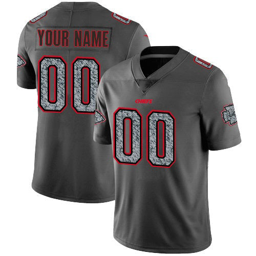 Custom KC.Chiefs Gray Static Vapor Untouchable Limited Jersey
