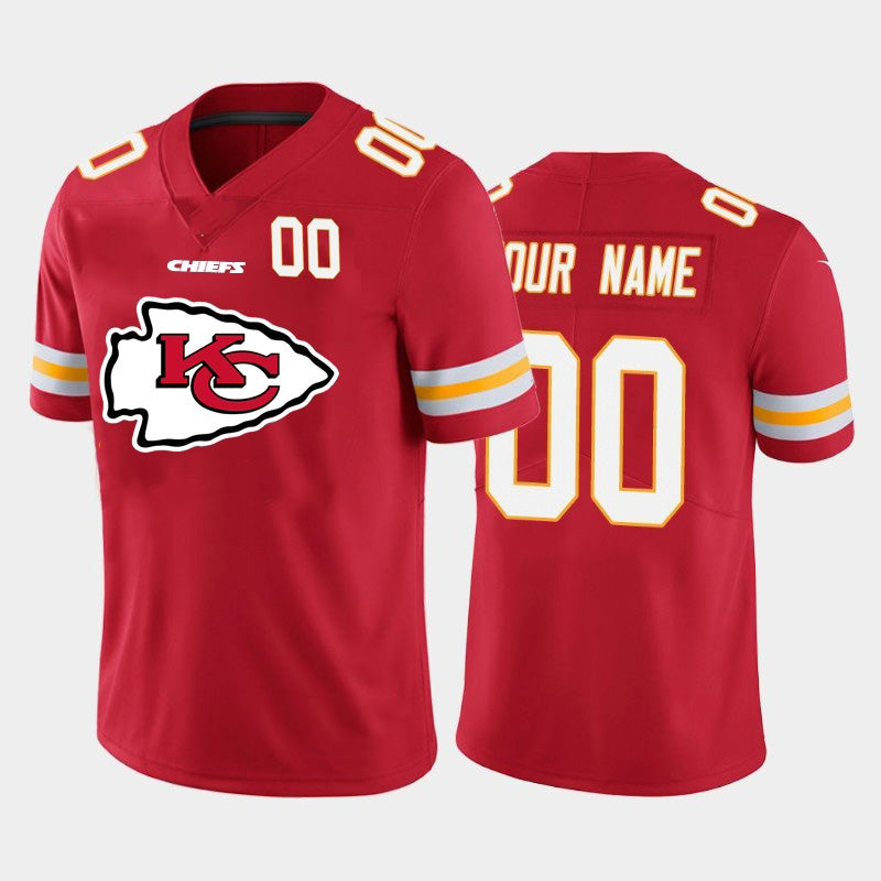 Custom KC.Chiefs Red Team Big Logo Number Vapor Untouchable Limited Jersey