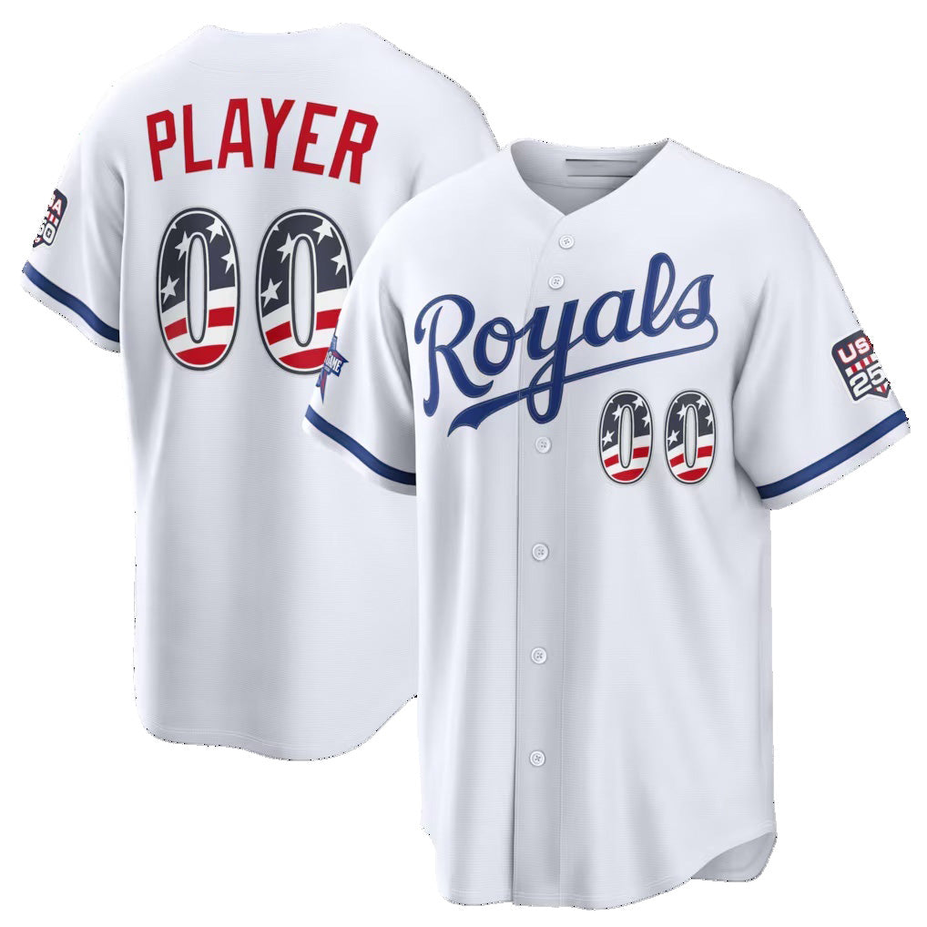 Custom Kansas City Royals 2026 All-Star Edition Stars & Stripes White Stadium Pick-A-Player Baseball Jersey