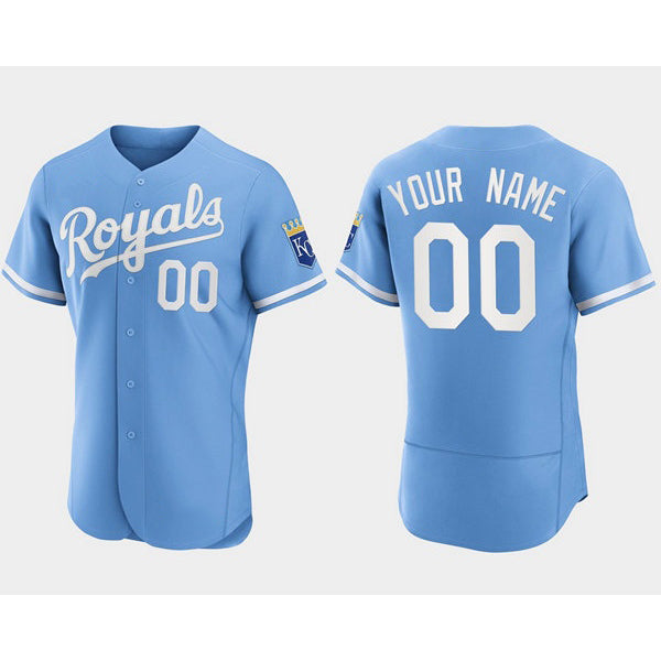 Custom Kansas City Royals ACTIVE PLAYER Blue Flex Base Stitched Baseball Jersey