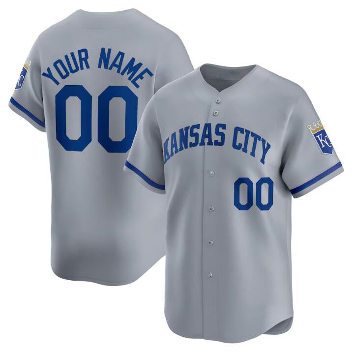 Custom Kansas City Royals Active Player Gray 2024 Alternate Limited Stitched Baseball Jersey