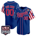 Custom Kansas City Royals America 250 Edition Vapor Premier Limited Royal Stitched Baseball Jersey