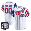 Custom Kansas City Royals America 250 Edition Vapor Premier Limited White  Stitched Baseball Jersey