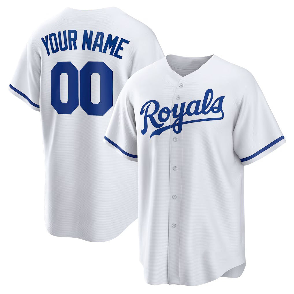 Custom Kansas City Royals White Replica Baseball Jersey