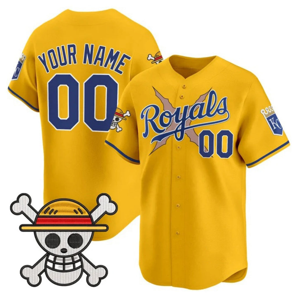 Custom Kansas City Royals x One Piece Gold Vapor Premier Limited Jersey - Stitched Baseball Jersey