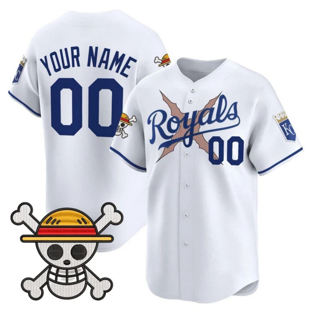 Custom Kansas City Royals x One Piece White Vapor Premier Limited Jersey - Stitched Baseball Jersey
