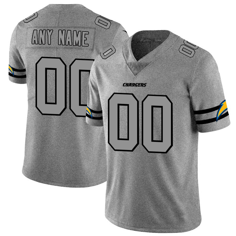 Custom LA.Chargers 2019 Gray Gridiron Gray Vapor Untouchable Limited Jersey