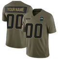 Custom LA.Chargers Active Player Olive 2025 F.U.S.E. Salute to Service Limited Stitched Jersey