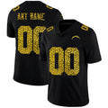 Custom LA.Chargers Black Leopard Print Fashion Vapor Limited Jersey
