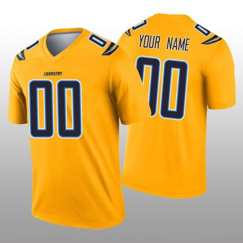 Custom LA.Chargers Gold Inverted Legend Jersey