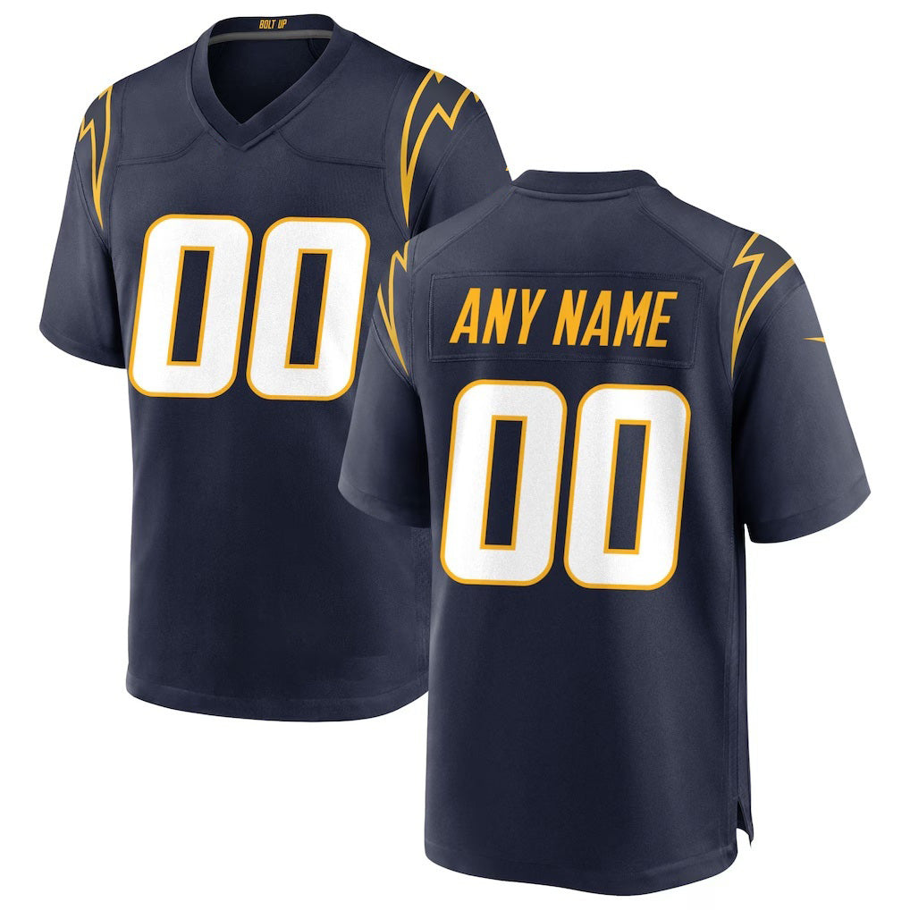 Custom LA.Chargers Navy Alternate Game Jersey